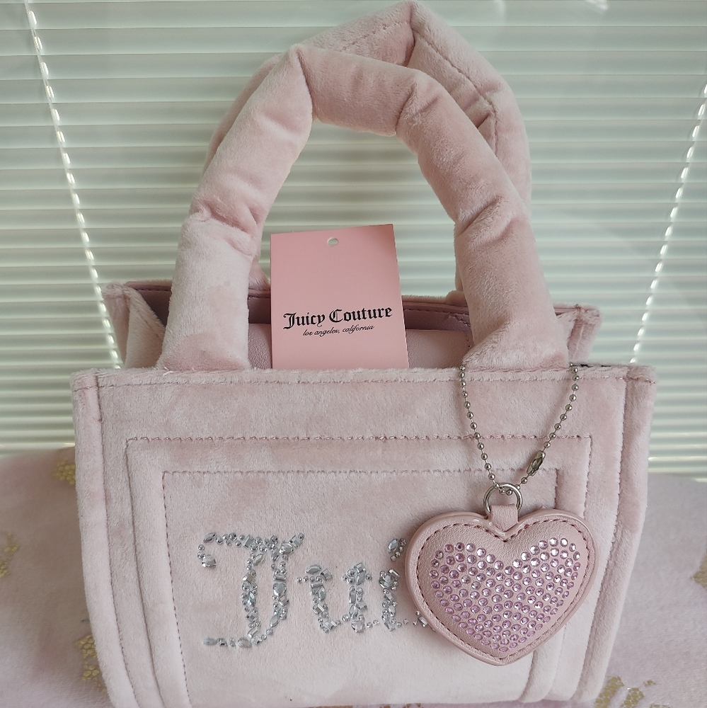 Juicy Couture MINI Pink Tote with Rhinestone Embellishment